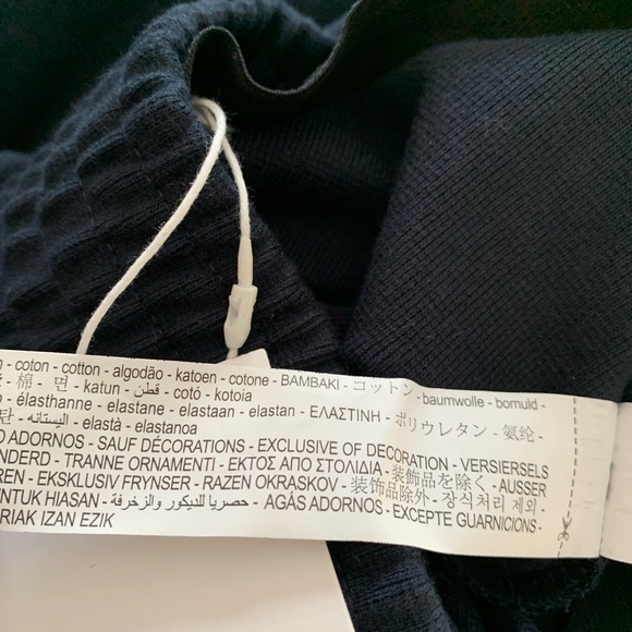 Zara Medium Thick Cotton Wide Leg Opening Navy Pants NWT - Picture 6 of 12